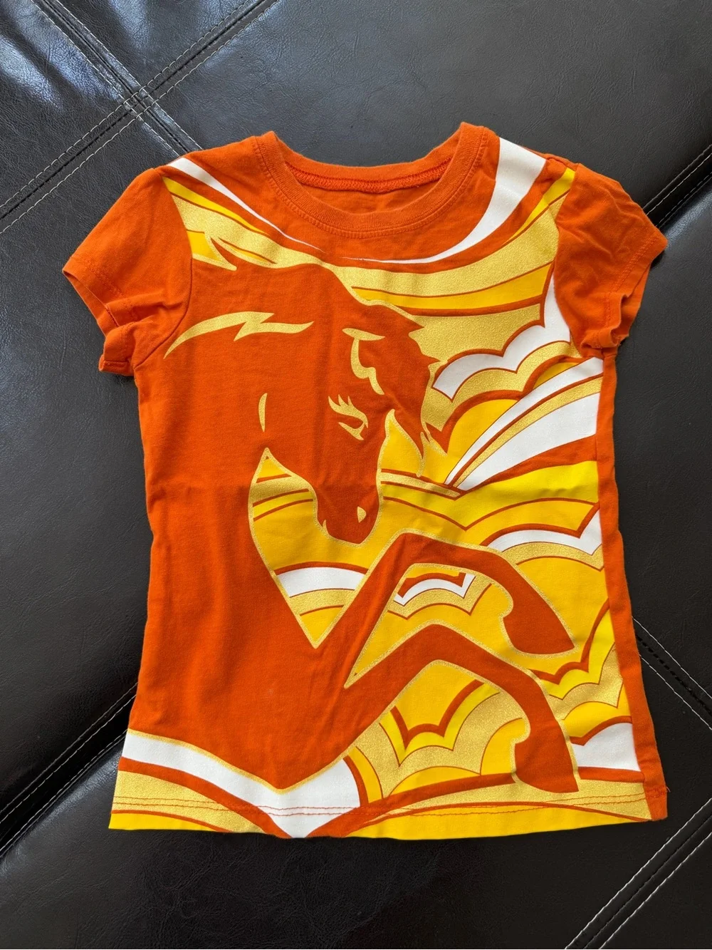 The Children's Place - Orange & Yellow Horse Graphic Tee